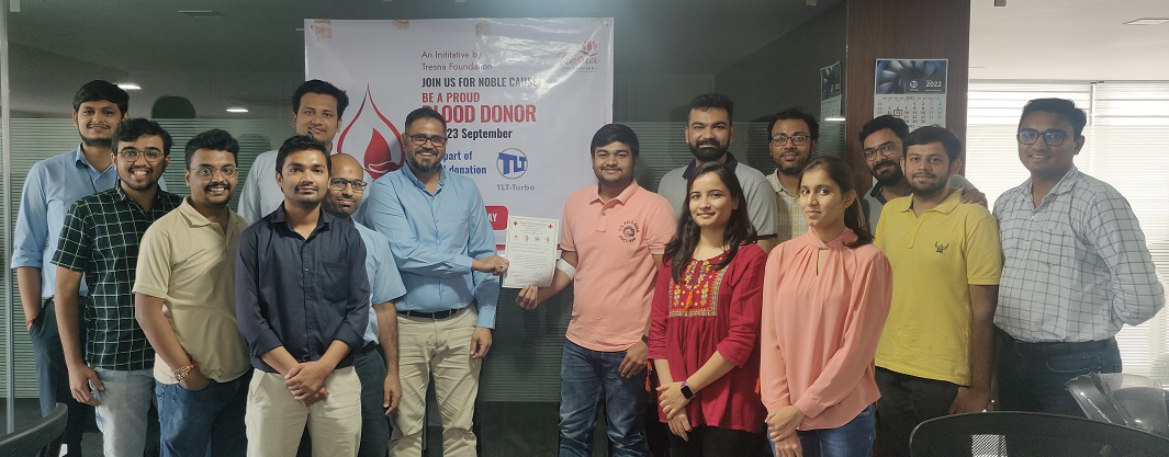 Mitarbeiter von TLT-Turbo India spendeten Blut während der landesweiten Initiative Raktadaan Amrit Mahotsav (Blutspendefeier)